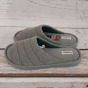 Mens Dearfoams Slippers Slides Gray XL 13-14 NWT